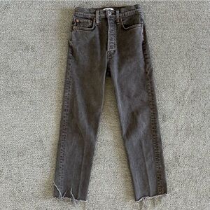 Re/Done Originals 70s Ultra High Rise‎ Stove Pipe Leg Washed Chocolate 24